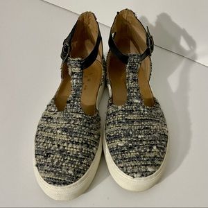 KMB Tweed T-strap sneakers from Anthropologie